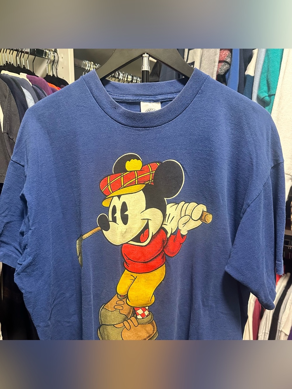Vintage 90s Mickey Co Mickey Mouse Golfing T-shirt Size OSFA